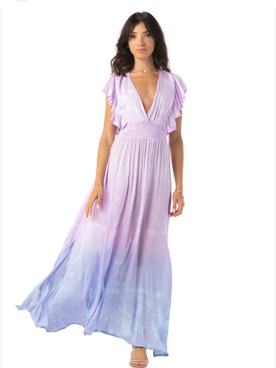 Tiare Hawaii Dresses & Skirts - Tiare Hawaii M/L Boho Dahlia Maxi Dress Ombre Tie Dye Flowy Beach Summer Resort
